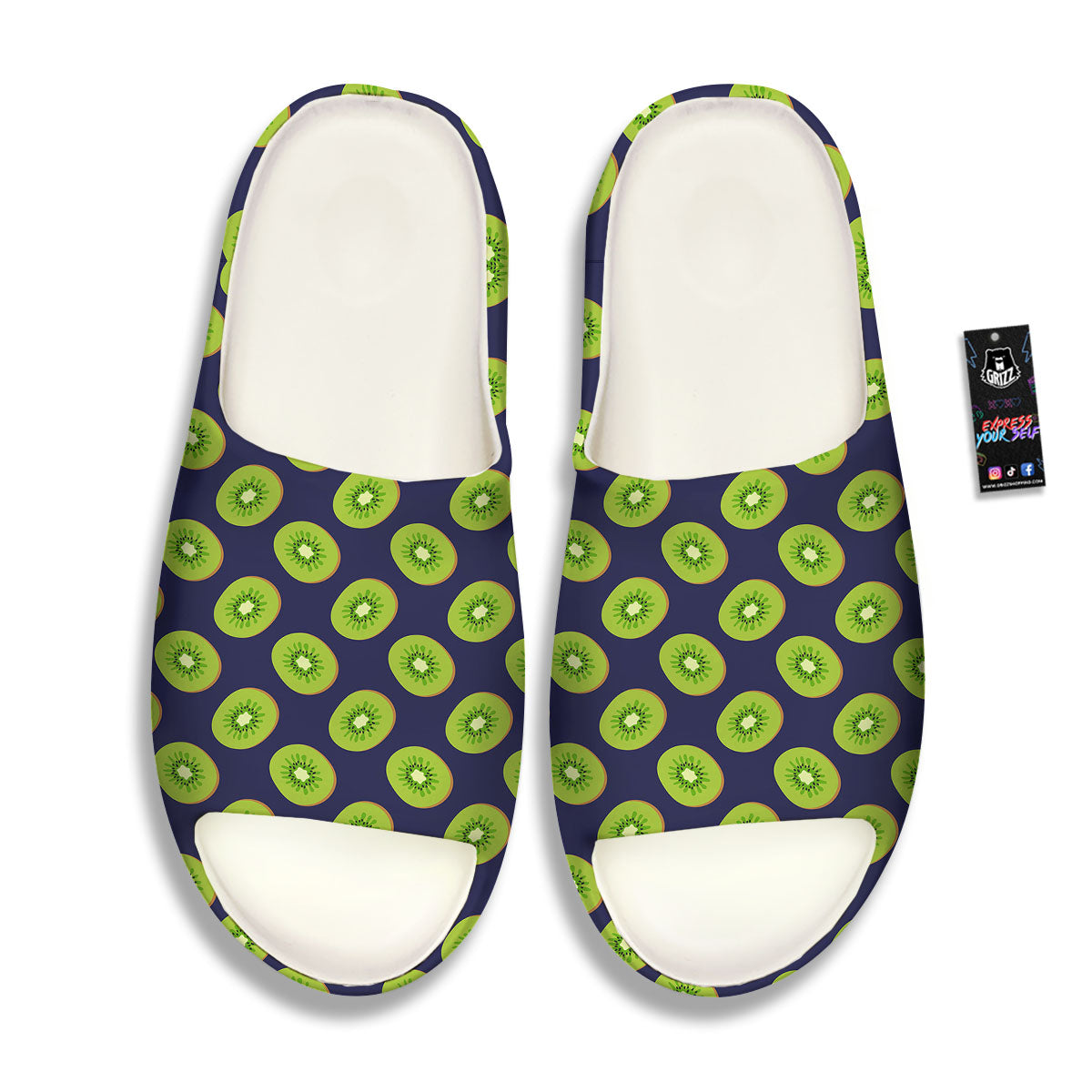 Slices Kiwi Print Pattern Sandals-grizzshop