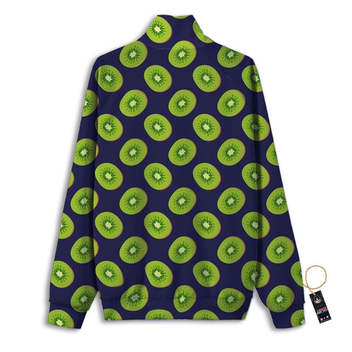 Slices Kiwi Print Pattern Track Jacket-grizzshop