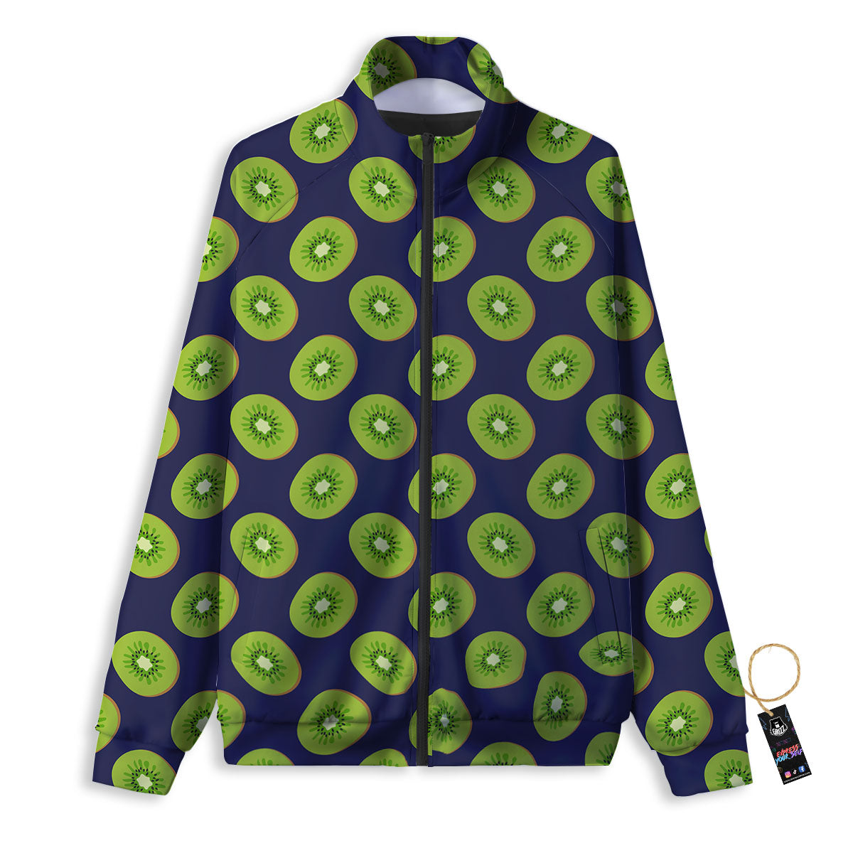 Slices Kiwi Print Pattern Track Jacket-grizzshop