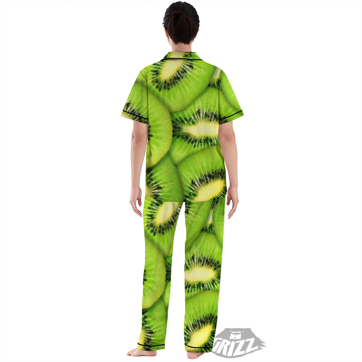Slices Kiwi Print Women's Pajamas Set-grizzshop