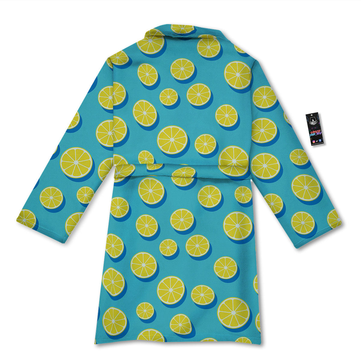 Slices Lemon Print Pattern Bathrobe-grizzshop