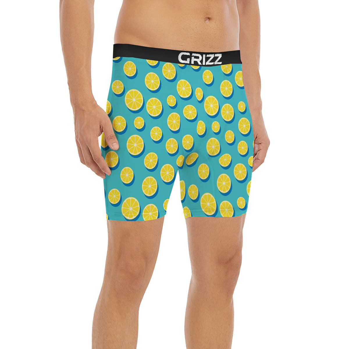 Slices Lemon Print Pattern Boxer Briefs-grizzshop