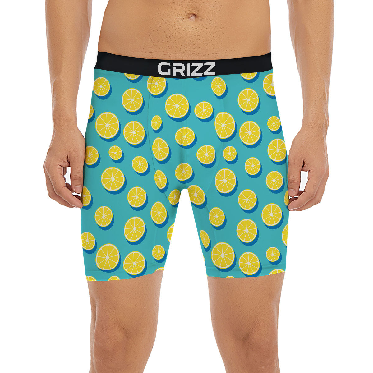 Slices Lemon Print Pattern Boxer Briefs-grizzshop