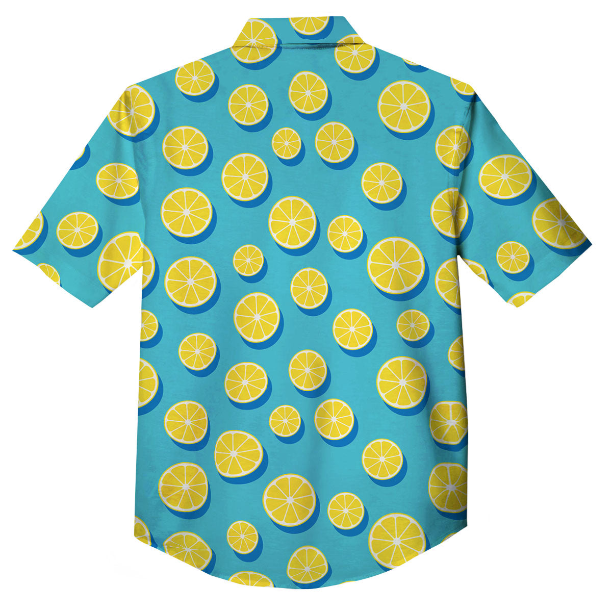 Slices Lemon Print Pattern Button Up Shirt-grizzshop