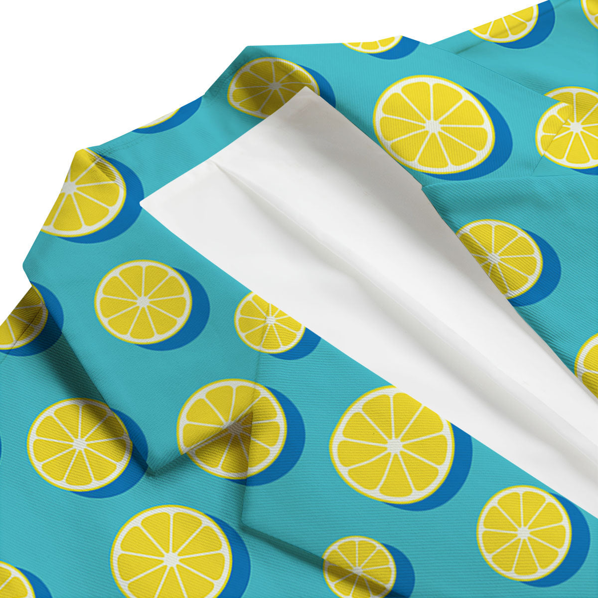 Slices Lemon Print Pattern Men's Blazer-grizzshop