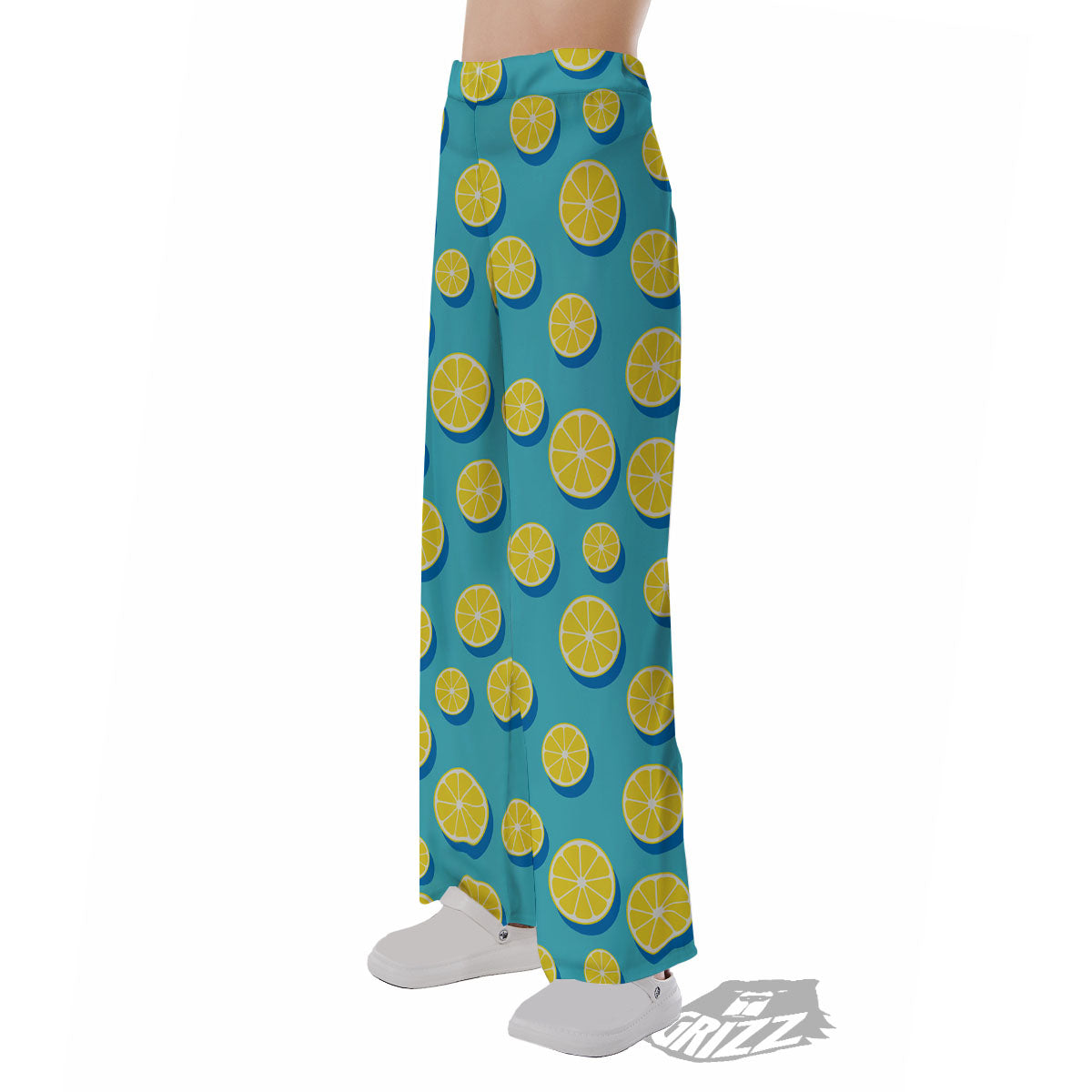 Slices Lemon Print Pattern Pajama Pants-grizzshop