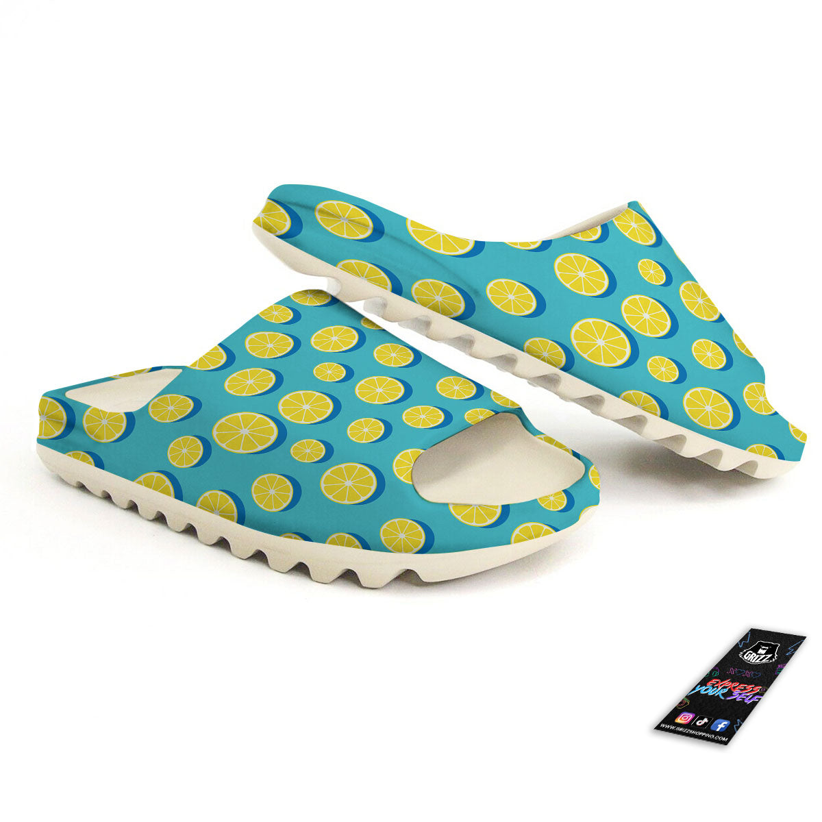 Slices Lemon Print Pattern Sandals-grizzshop