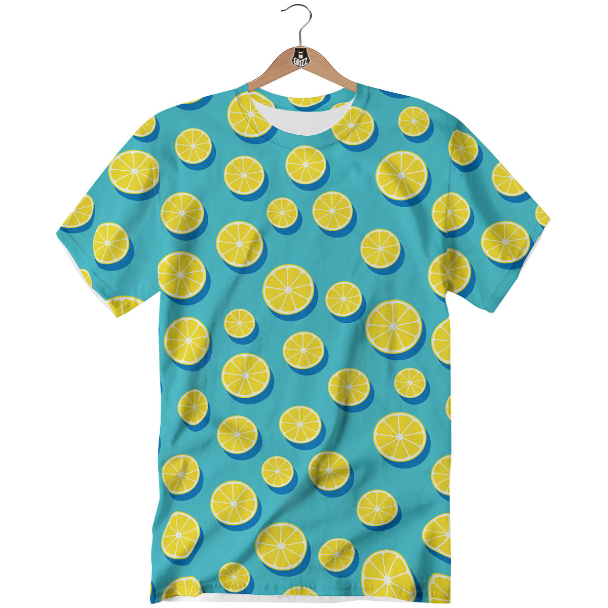Slices Lemon Print Pattern T-Shirt-grizzshop