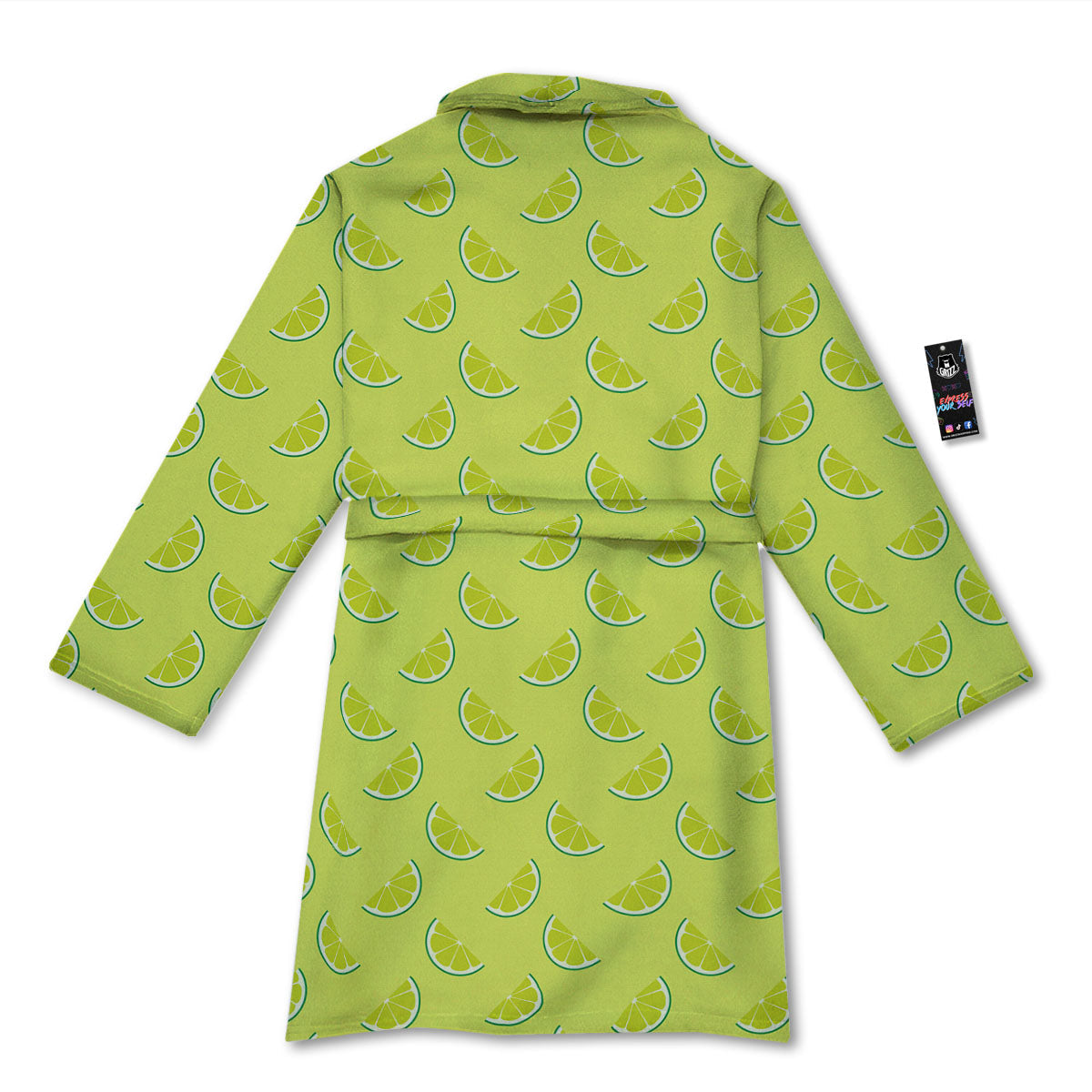 Slices Lime Green Print Pattern Bathrobe-grizzshop
