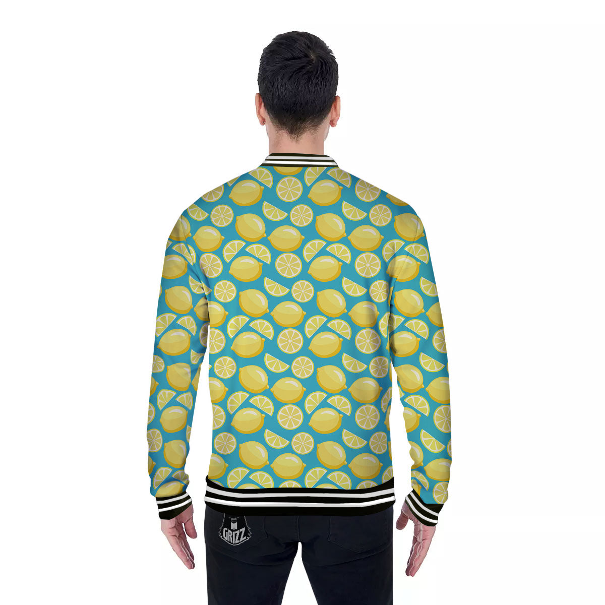 Slices Lime Print Pattern Baseball Jacket-grizzshop