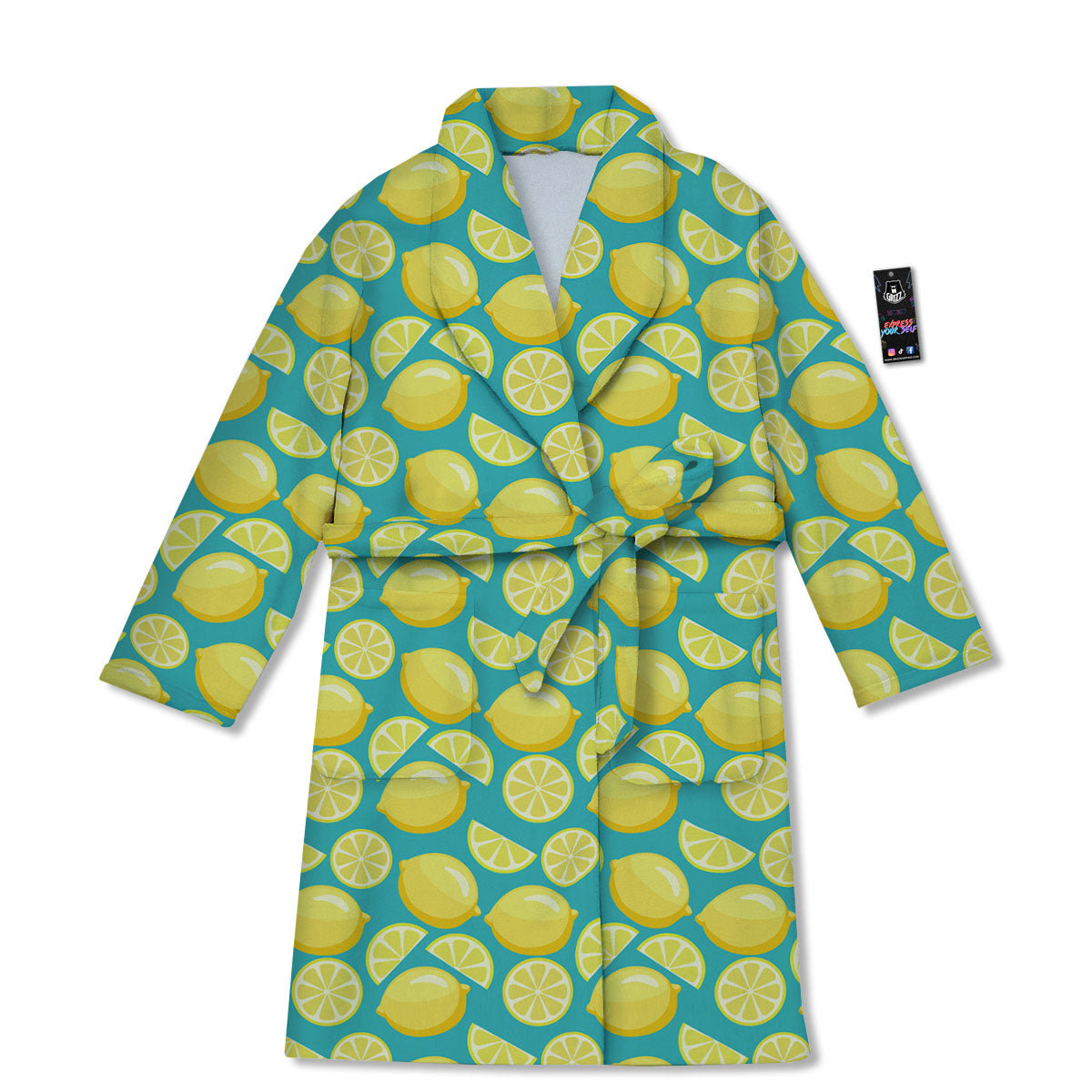 Slices Lime Print Pattern Bathrobe-grizzshop