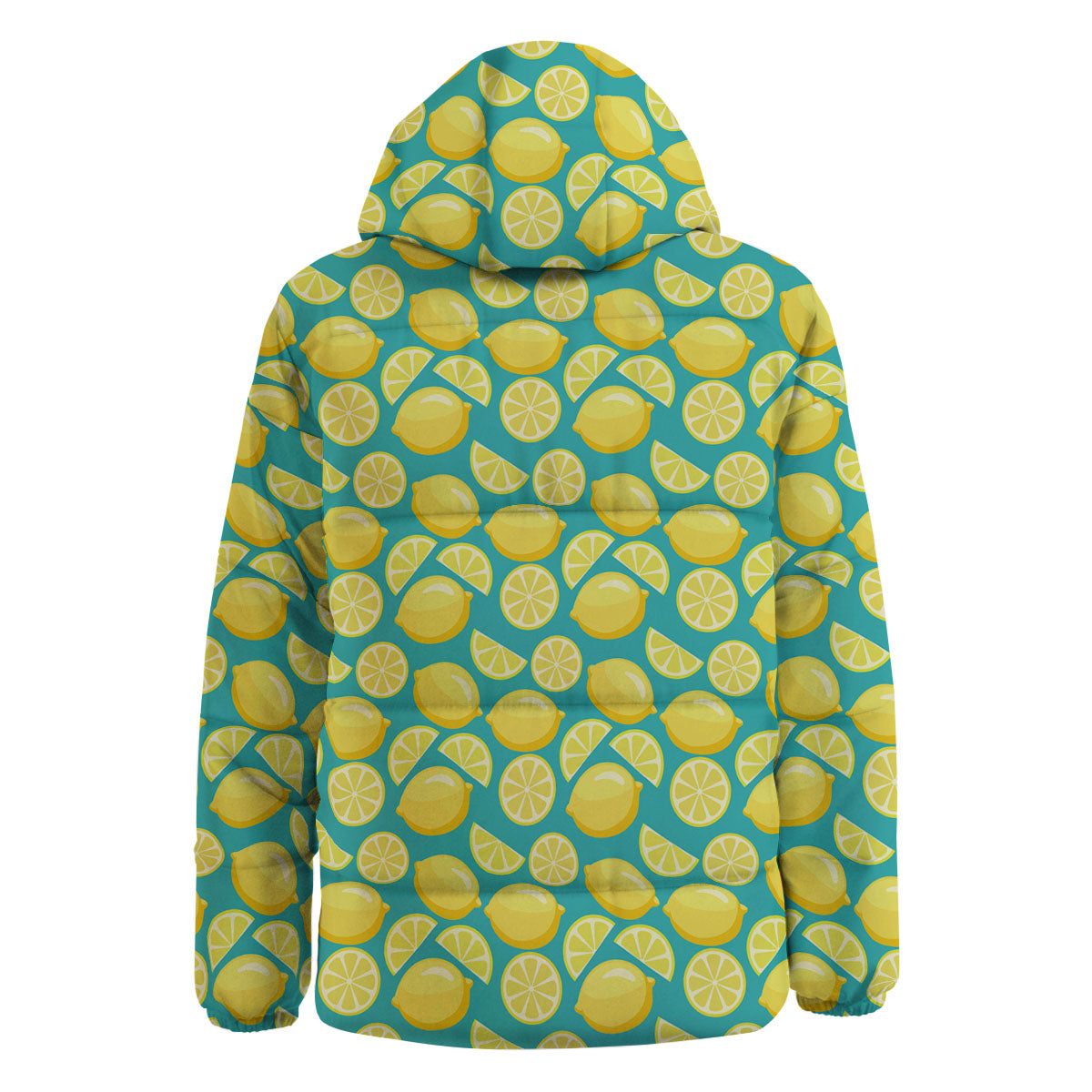 Slices Lime Print Pattern Down Jacket-grizzshop