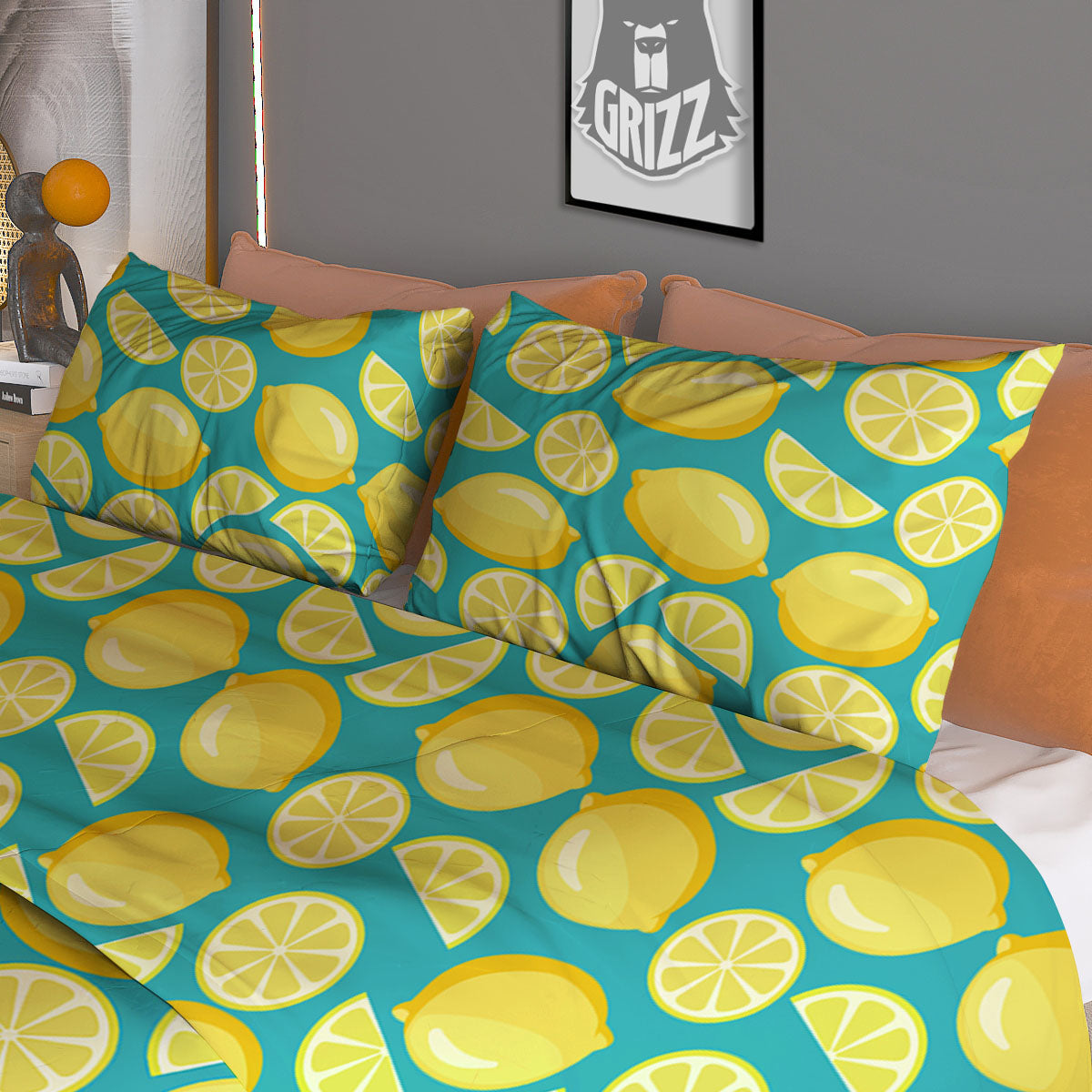 Slices Lime Print Pattern Duvet Cover Bedding Set-grizzshop