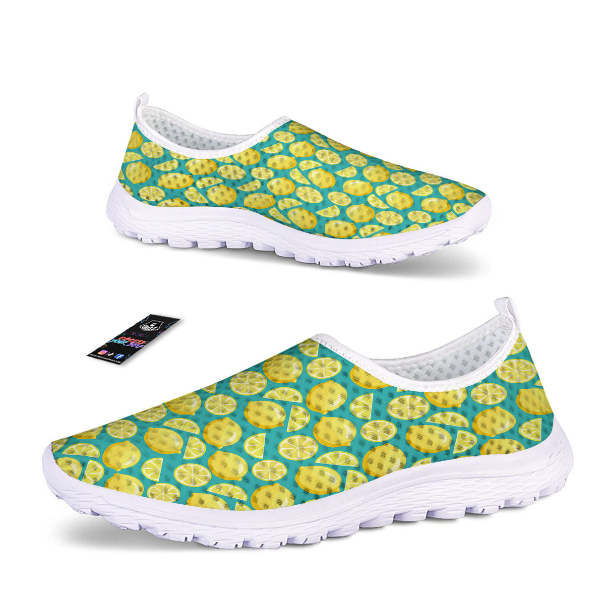 Slices Lime Print Pattern Nurse Shoes-grizzshop