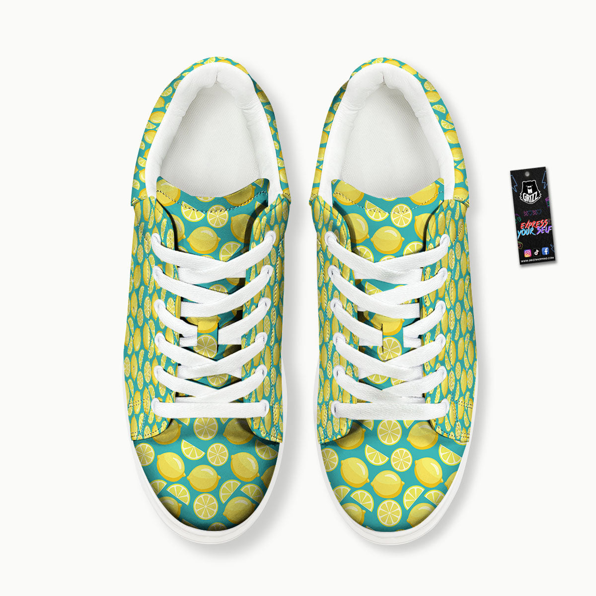 Slices Lime Print Pattern Platform Shoes-grizzshop