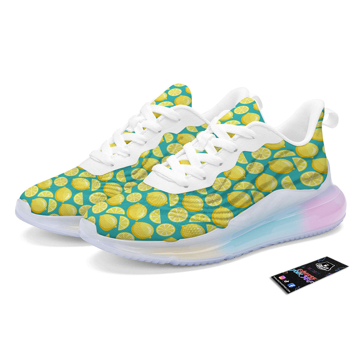 Slices Lime Print Pattern Running Sneakers-grizzshop