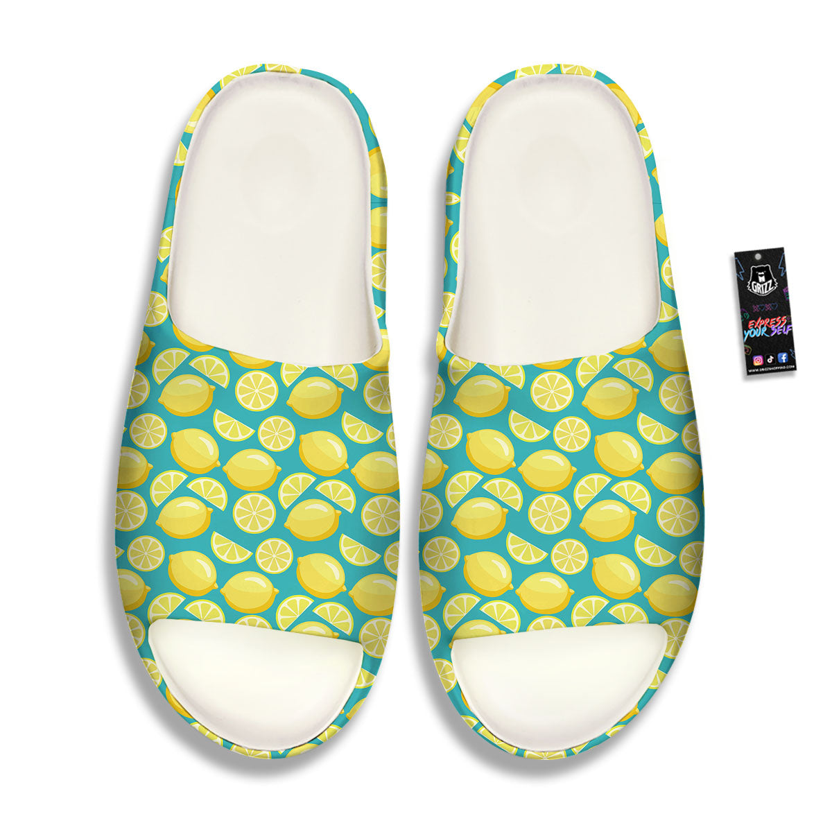 Slices Lime Print Pattern Sandals-grizzshop