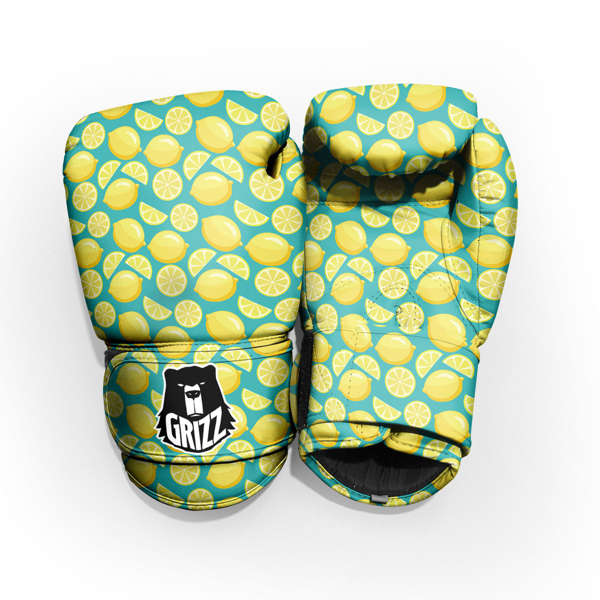 Slices Lime Print Pattern Sparring Gloves-grizzshop