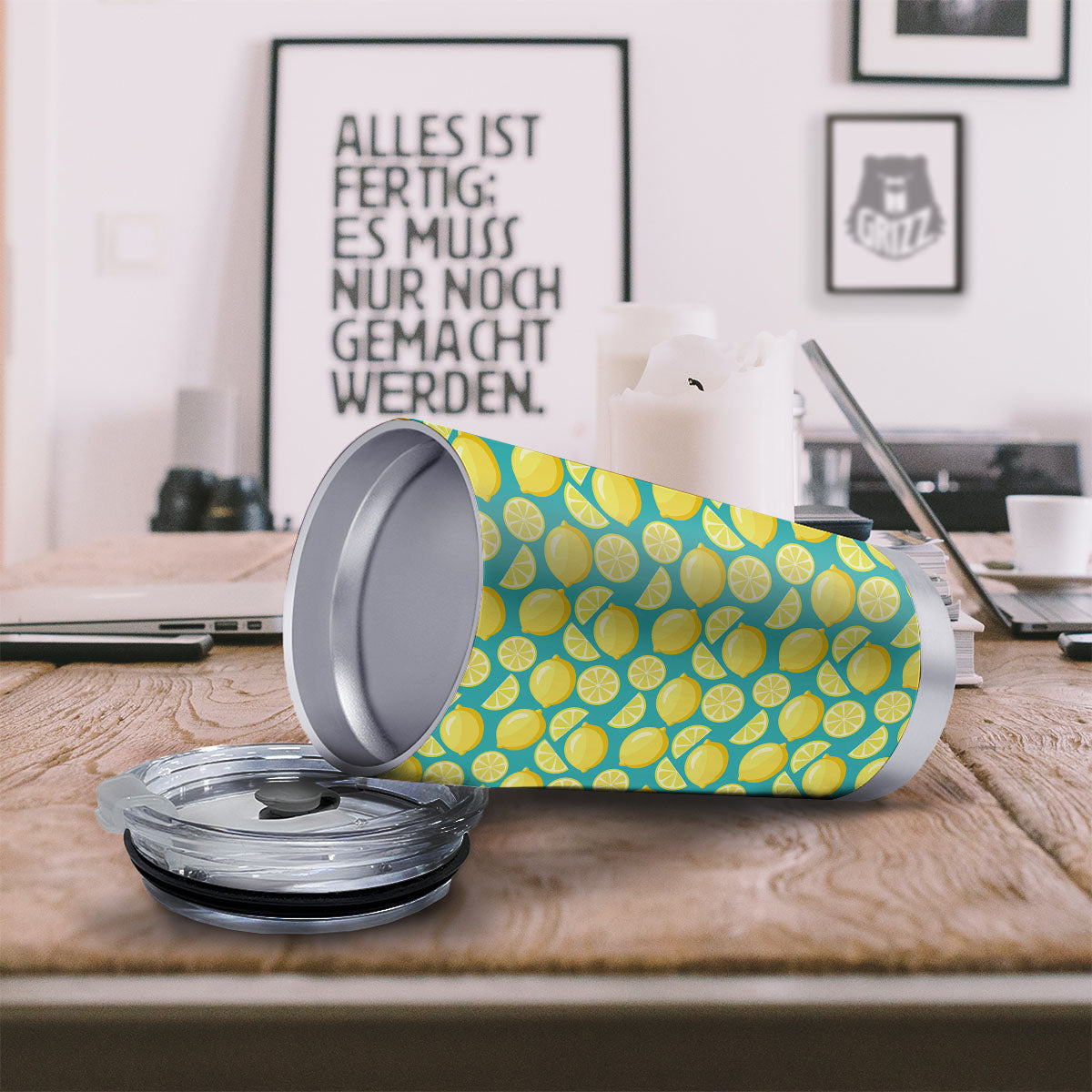 Slices Lime Print Pattern Tumbler-grizzshop