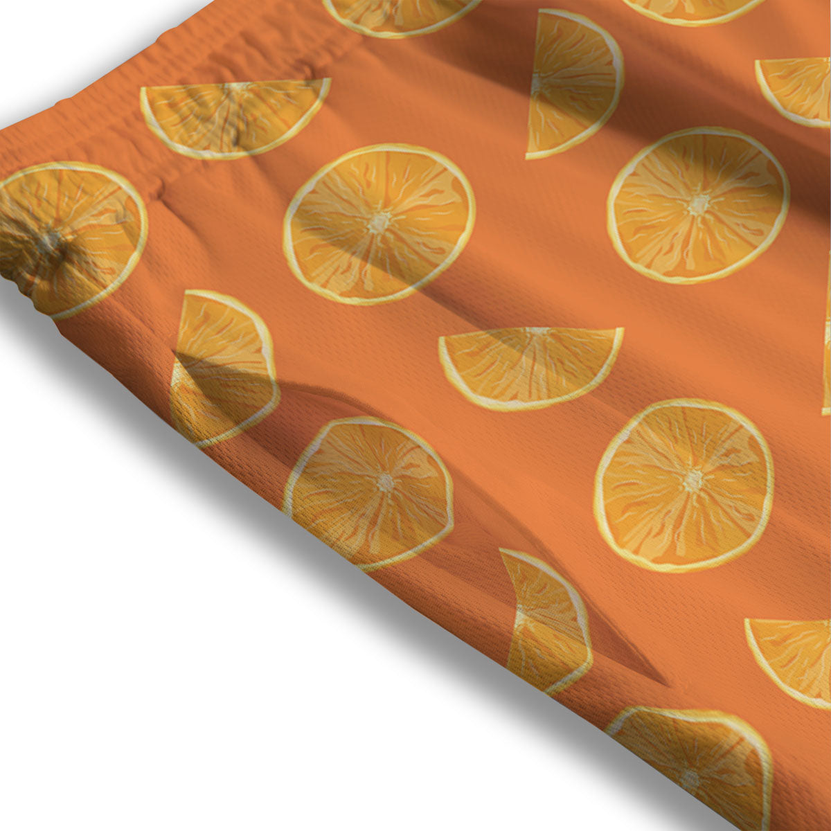 Slices Orange Print Pattern Mesh Shorts-grizzshop