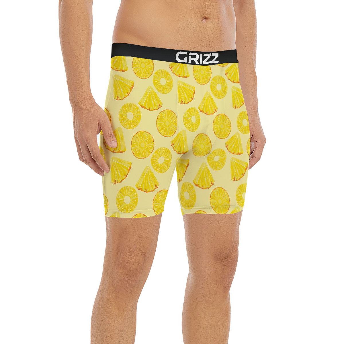 Slices Pineapple Print Pattern Boxer Briefs-grizzshop