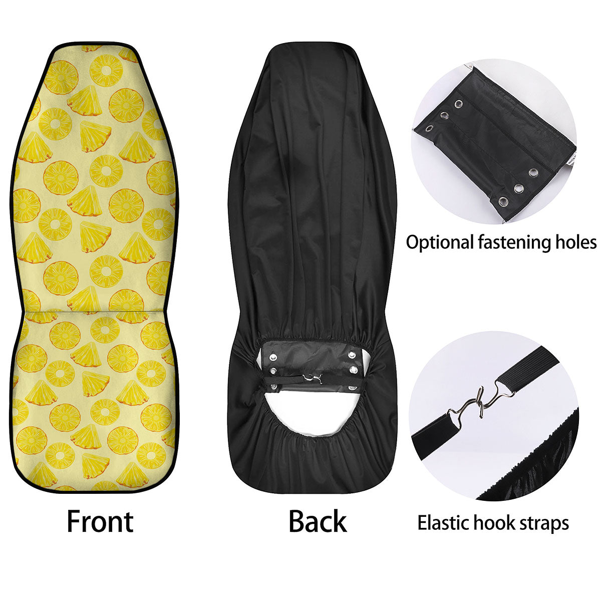 Slices Pineapple Print Pattern Car Seat Covers-grizzshop