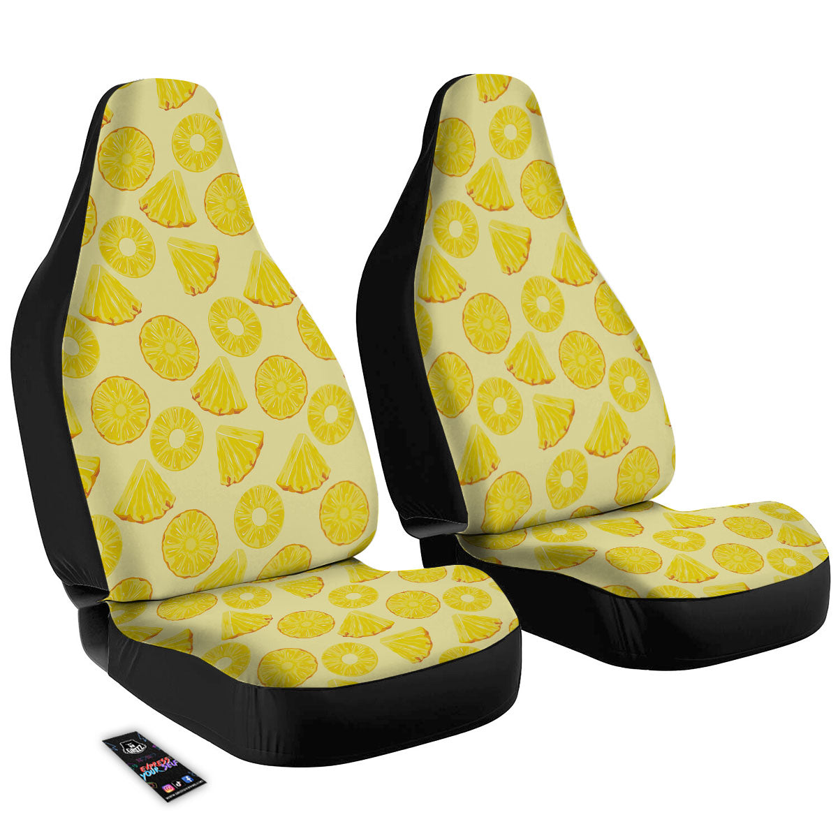 Slices Pineapple Print Pattern Car Seat Covers-grizzshop