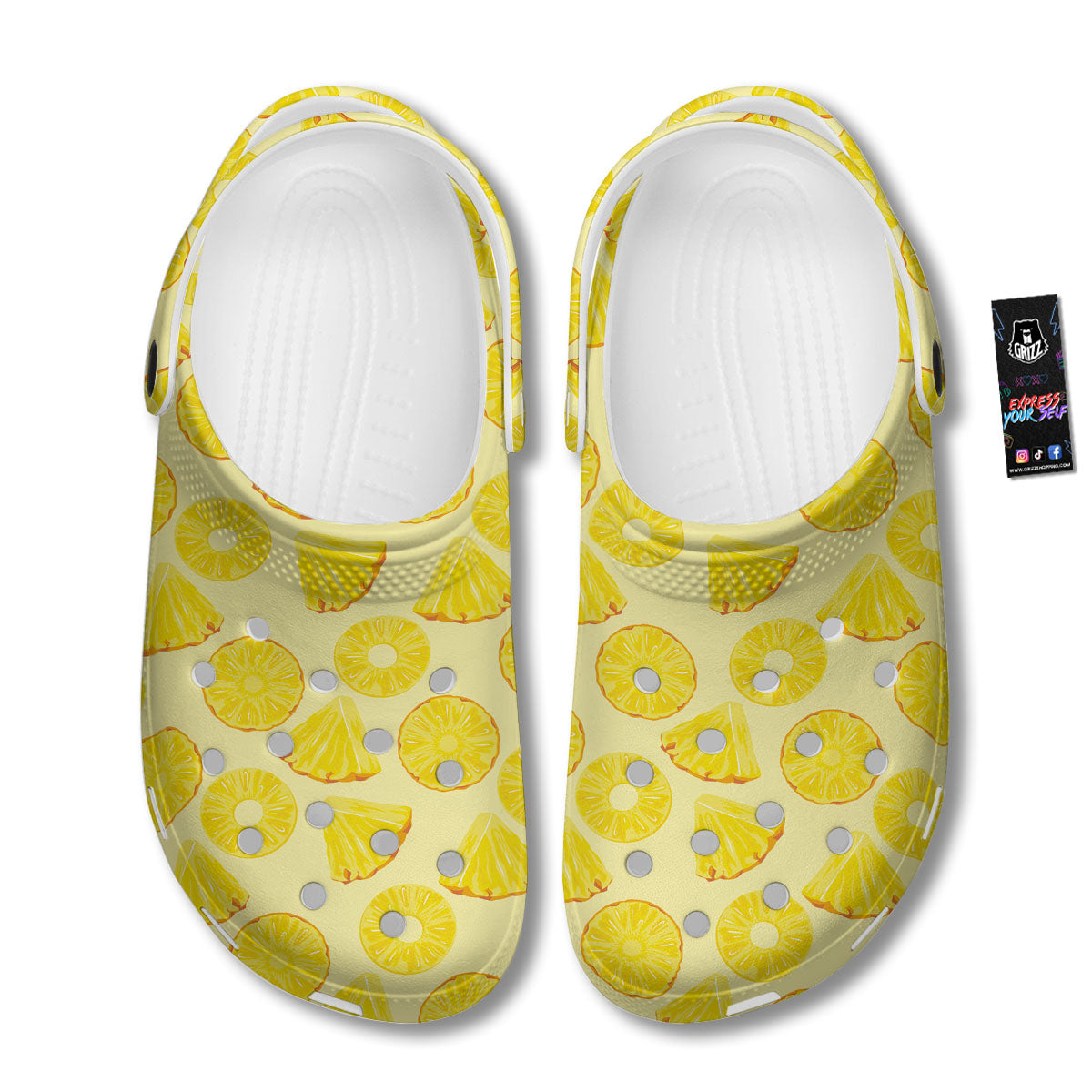 Slices Pineapple Print Pattern Clog-grizzshop