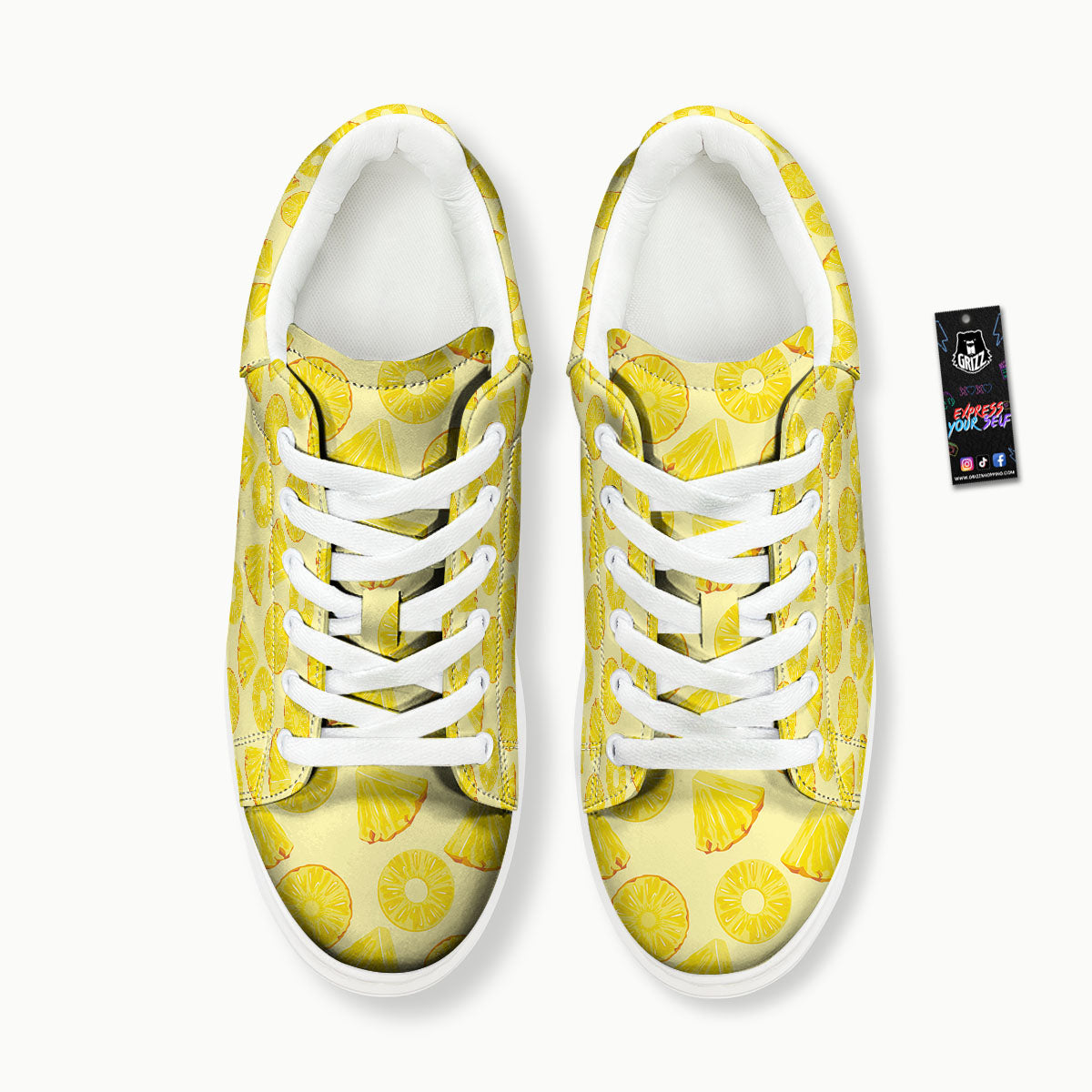 Slices Pineapple Print Pattern Platform Shoes-grizzshop