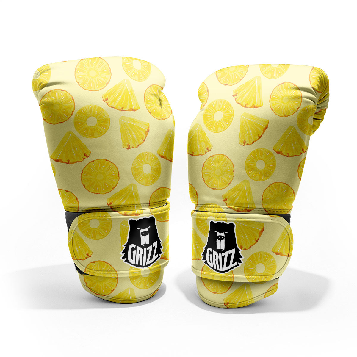 Slices Pineapple Print Pattern Sparring Gloves-grizzshop