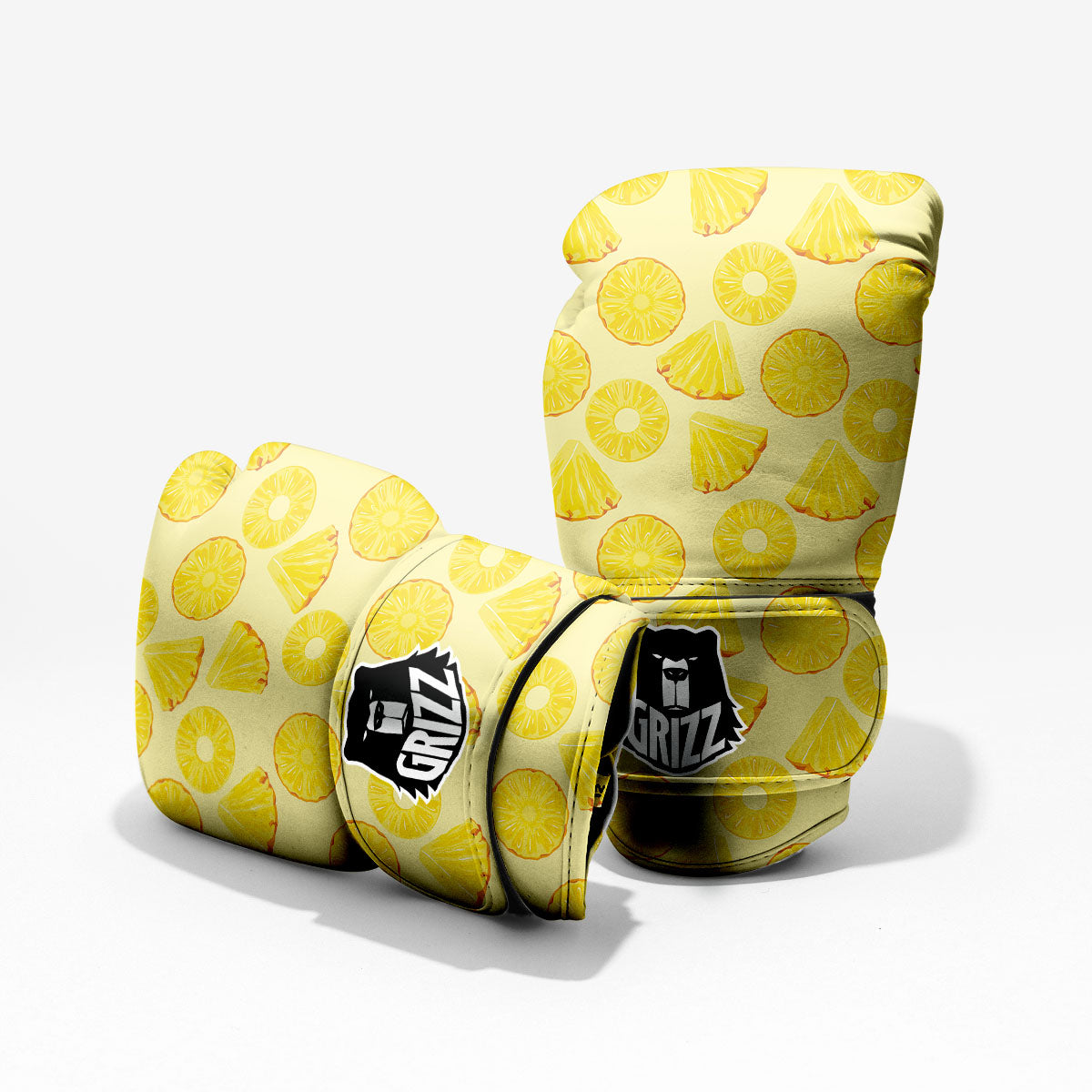 Slices Pineapple Print Pattern Sparring Gloves-grizzshop