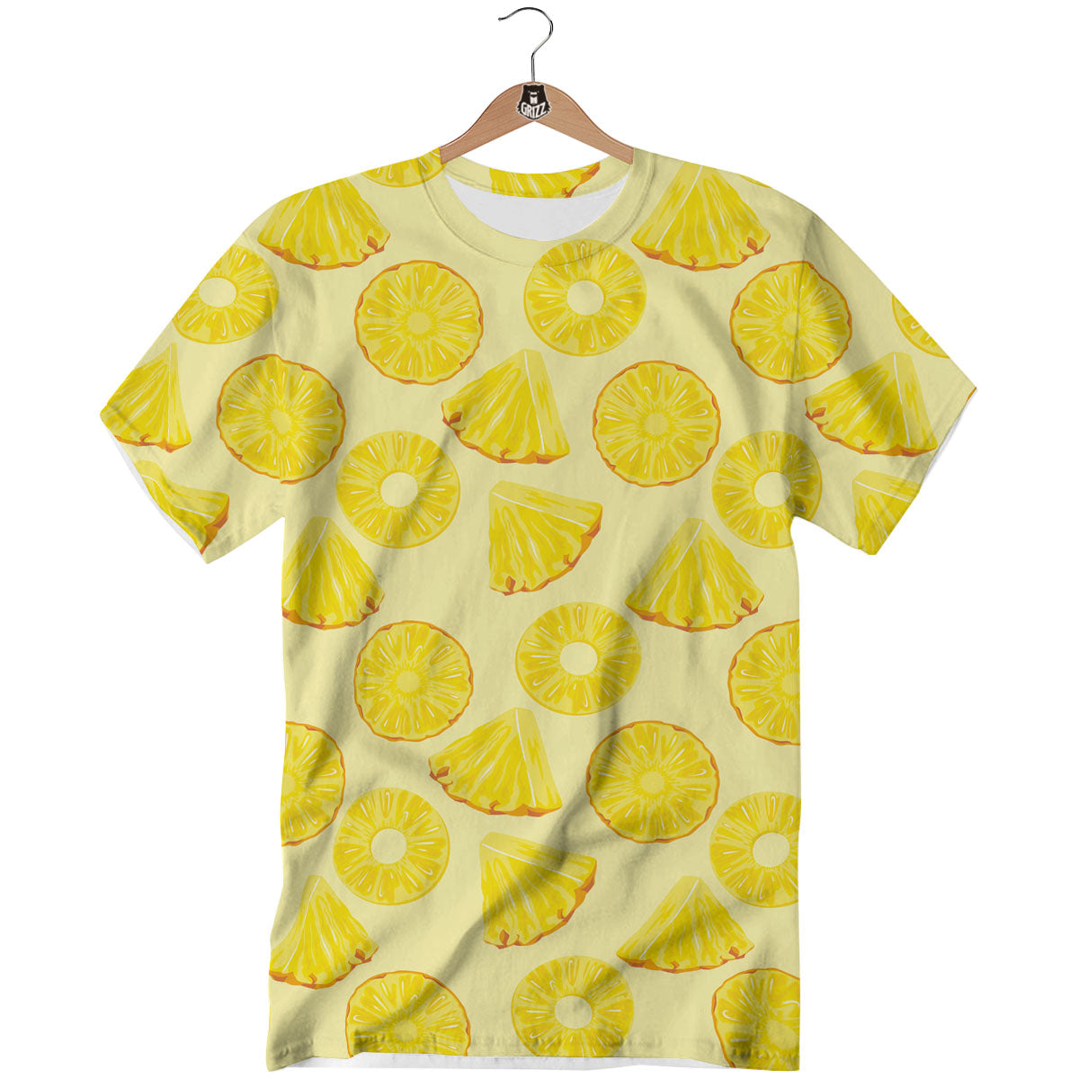 Slices Pineapple Print Pattern T-Shirt-grizzshop