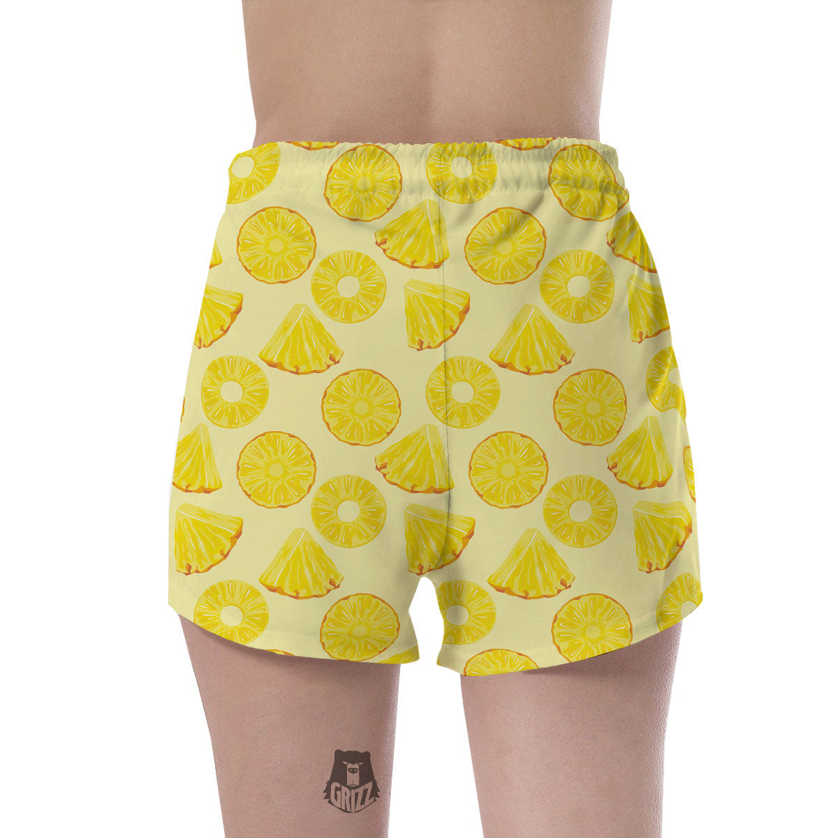 Slices Pineapple Print Pattern Women's Shorts-grizzshop