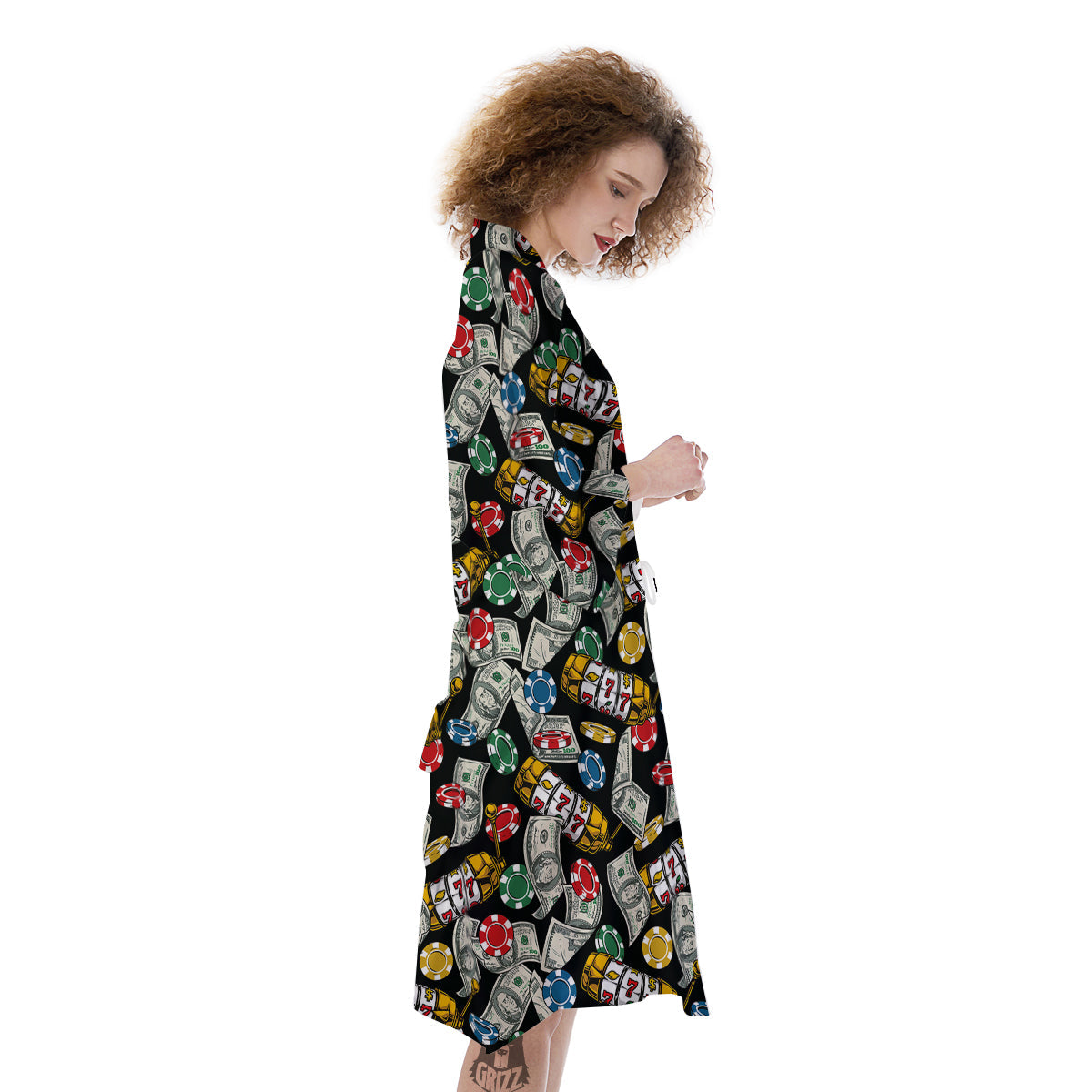 Slot Machines Casino Print Pattern Kimono-grizzshop