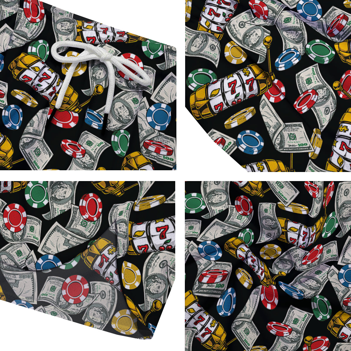 Slot Machines Casino Print Pattern Men's Running Shorts-grizzshop