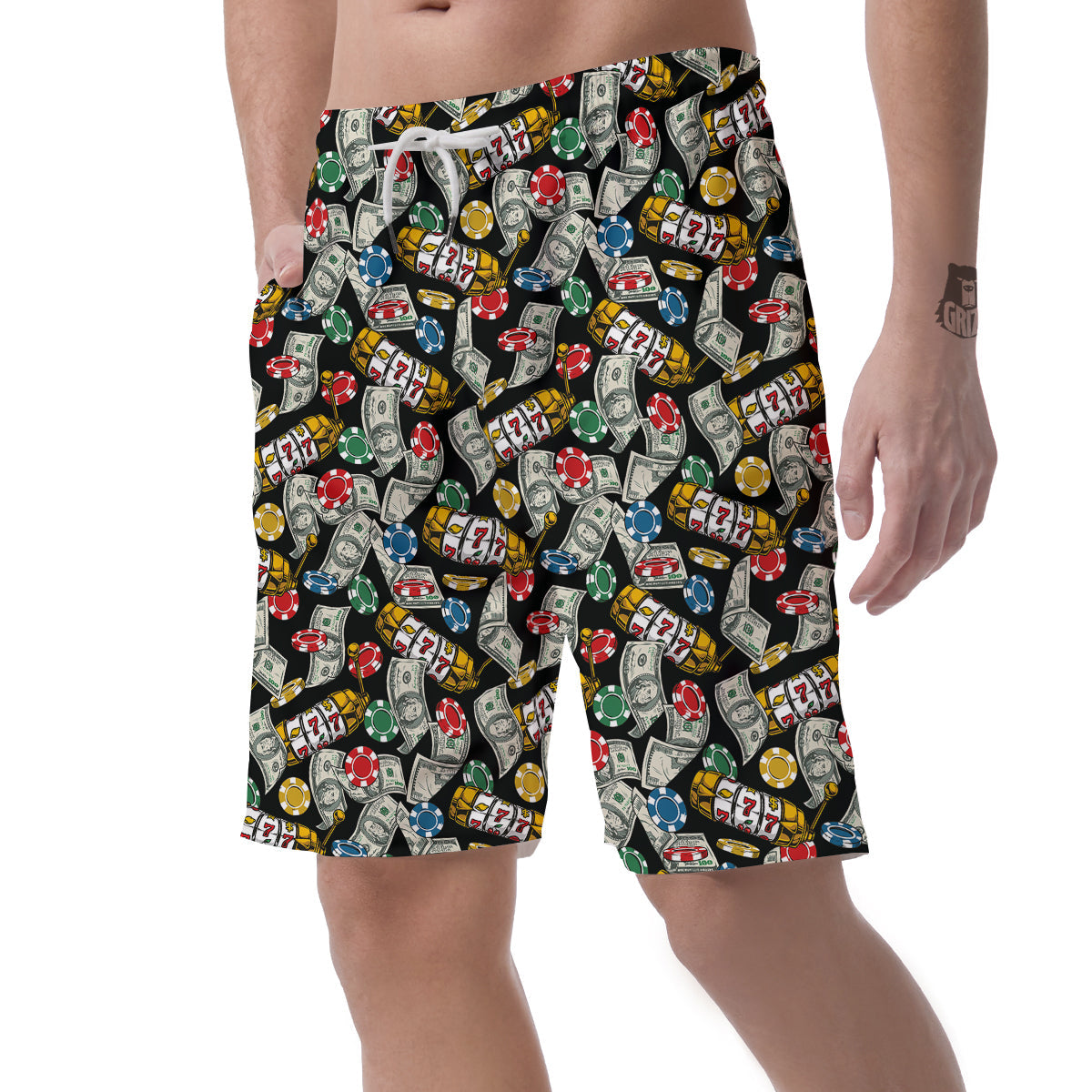 Slot Machines Casino Print Pattern Men's Shorts-grizzshop