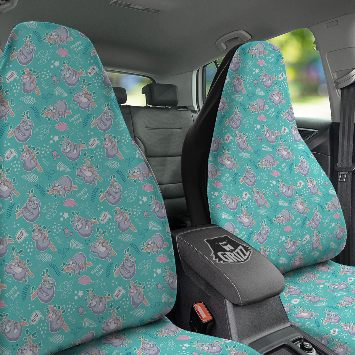 Sloth Cute Print Pattern Car Seat Covers-grizzshop
