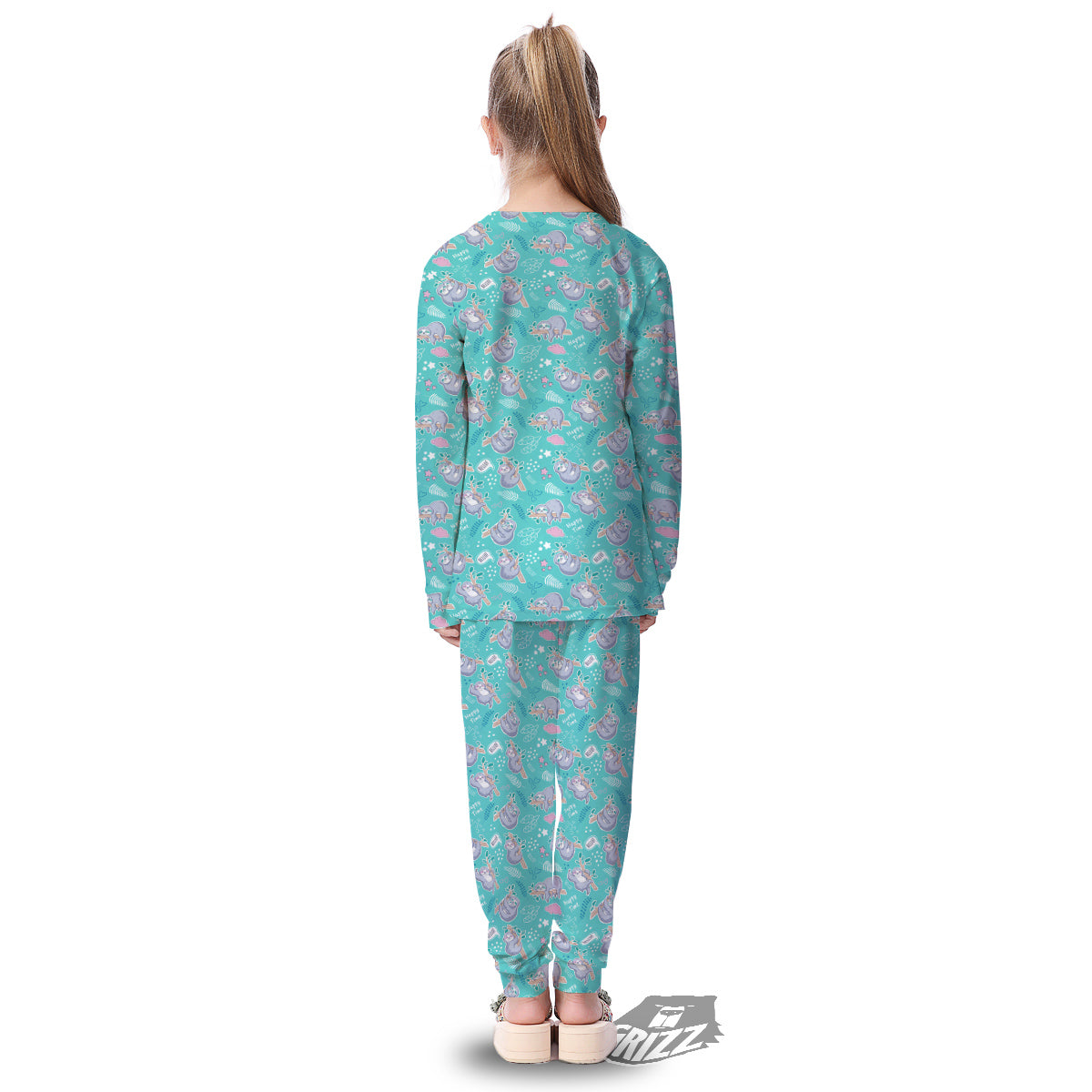Sloth Cute Print Pattern Kid's Pajamas-grizzshop