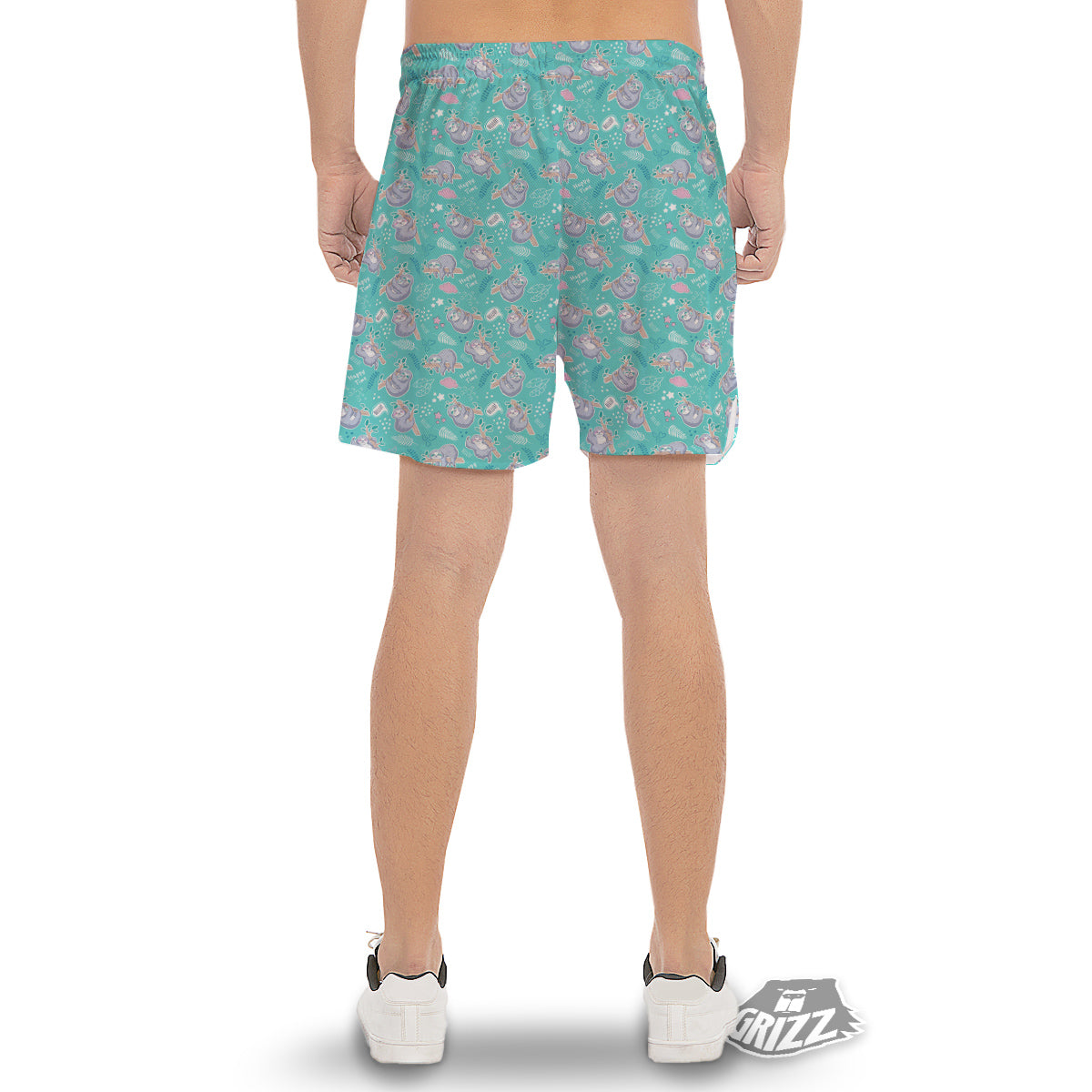 Sloth Cute Print Pattern Men's Gym Shorts-grizzshop