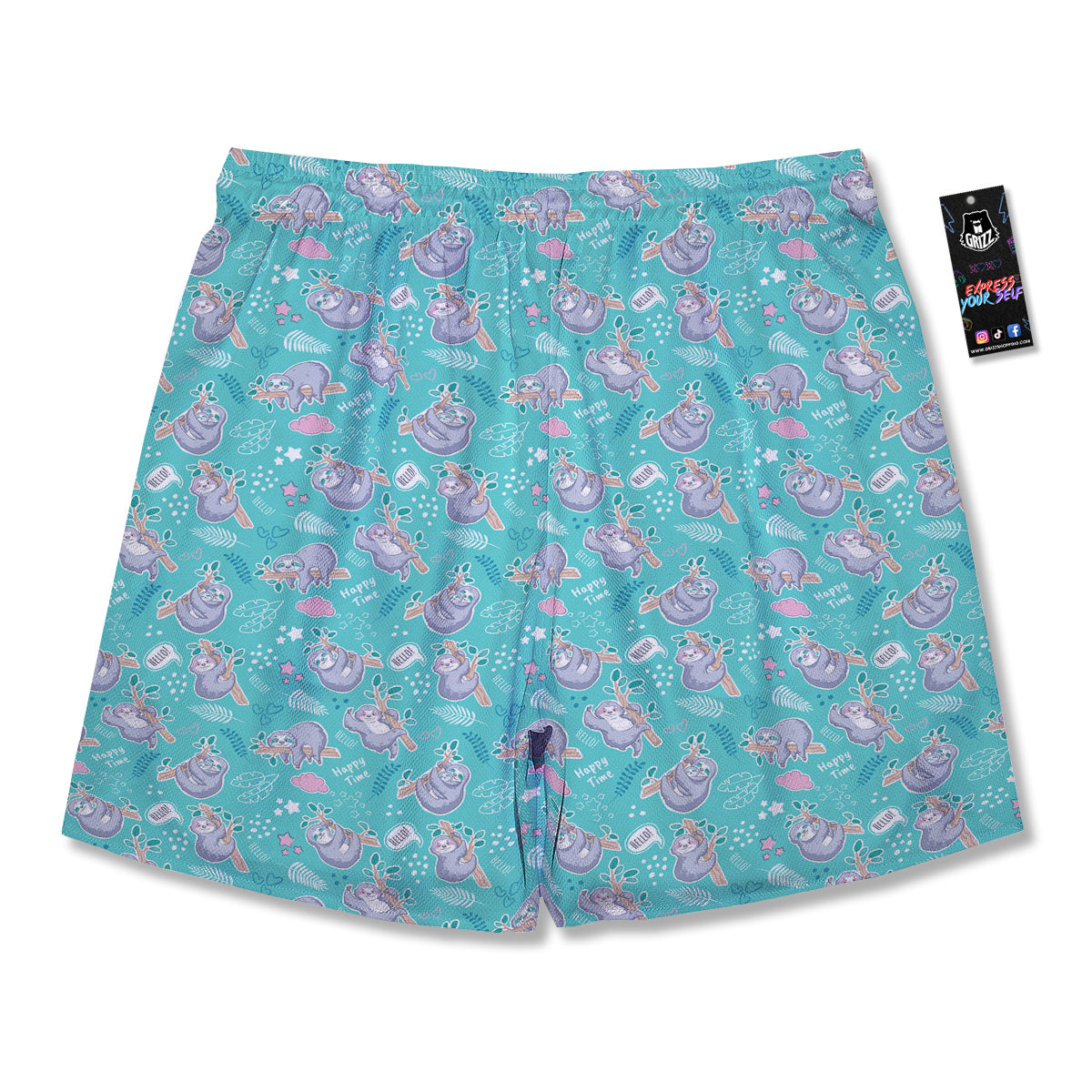 Sloth Cute Print Pattern Men's Running Shorts-grizzshop