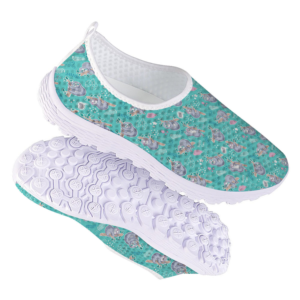 Sloth Cute Print Pattern Nurse Shoes-grizzshop