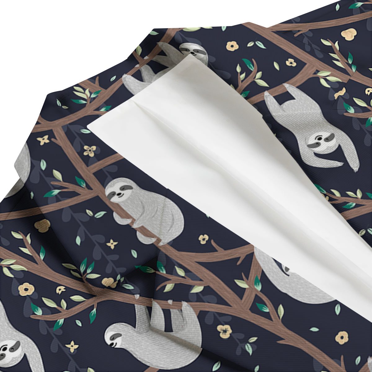 Sloth Floral Pattern Print Men's Blazer-grizzshop