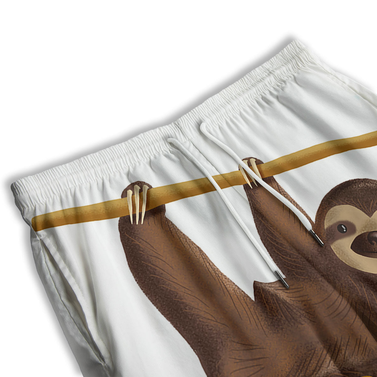 Sloth Happy Print Men's Athletic Shorts