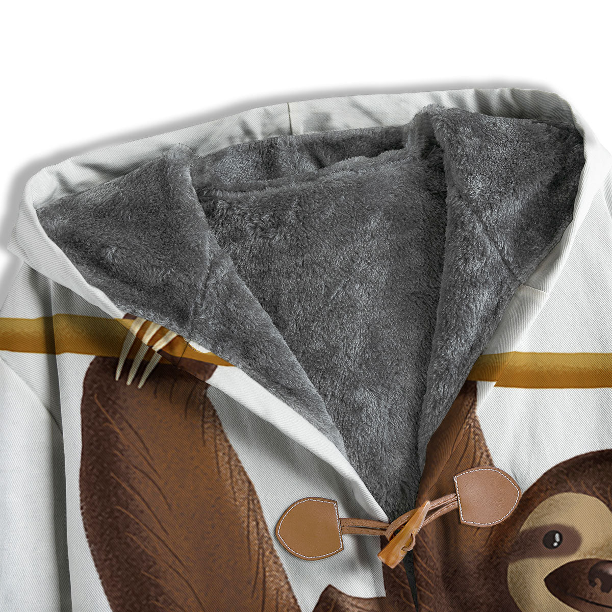 Sloth Happy Print Men's Windbreaker Jacket-grizzshop