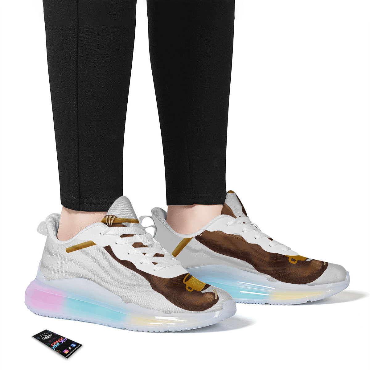 Sloth Happy Print Running Sneakers-grizzshop