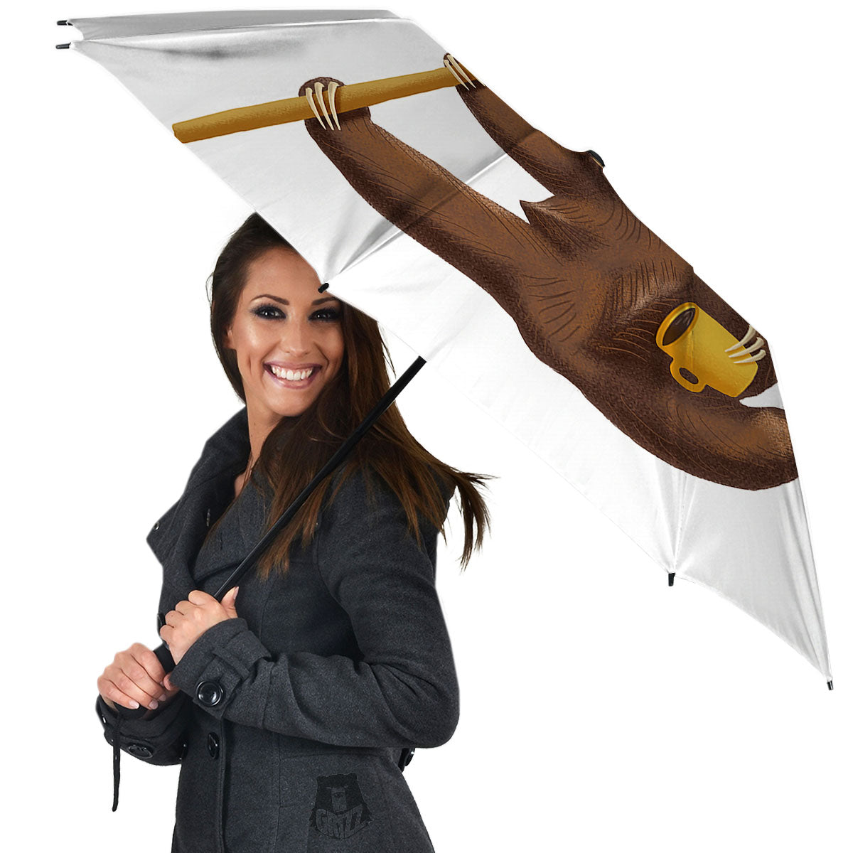 Sloth Happy Print Umbrella-grizzshop