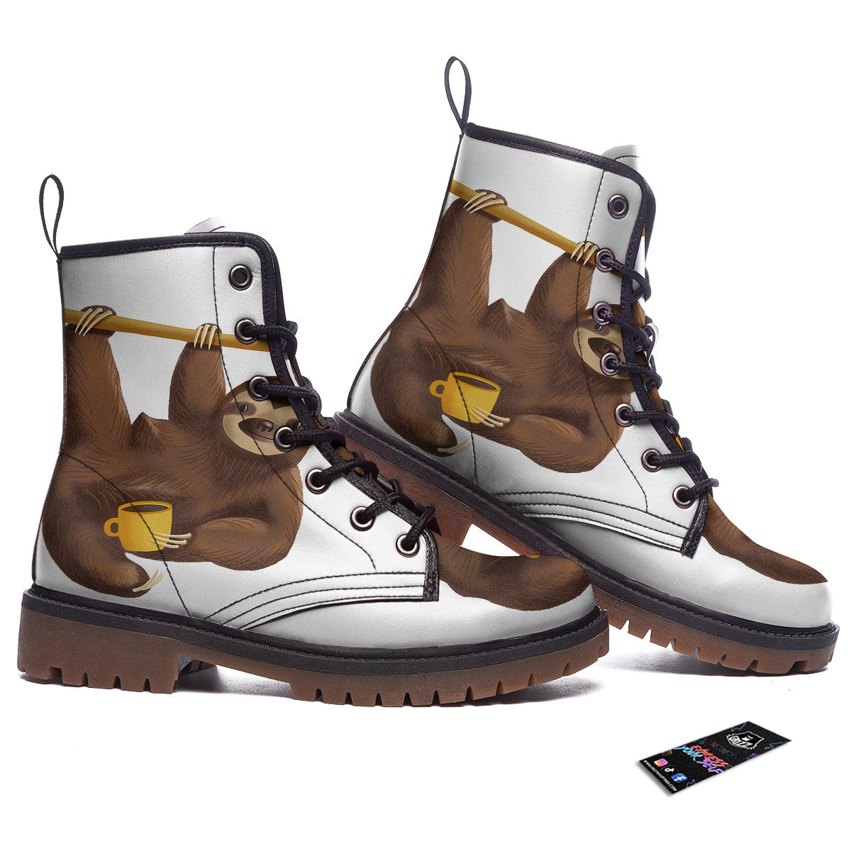Sloth Happy Print Work Boots-grizzshop
