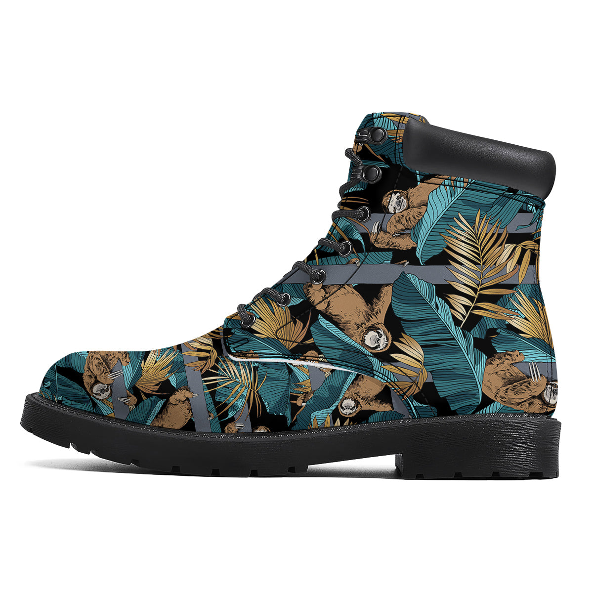 Sloth Tropical Print Pattern Boots-grizzshop