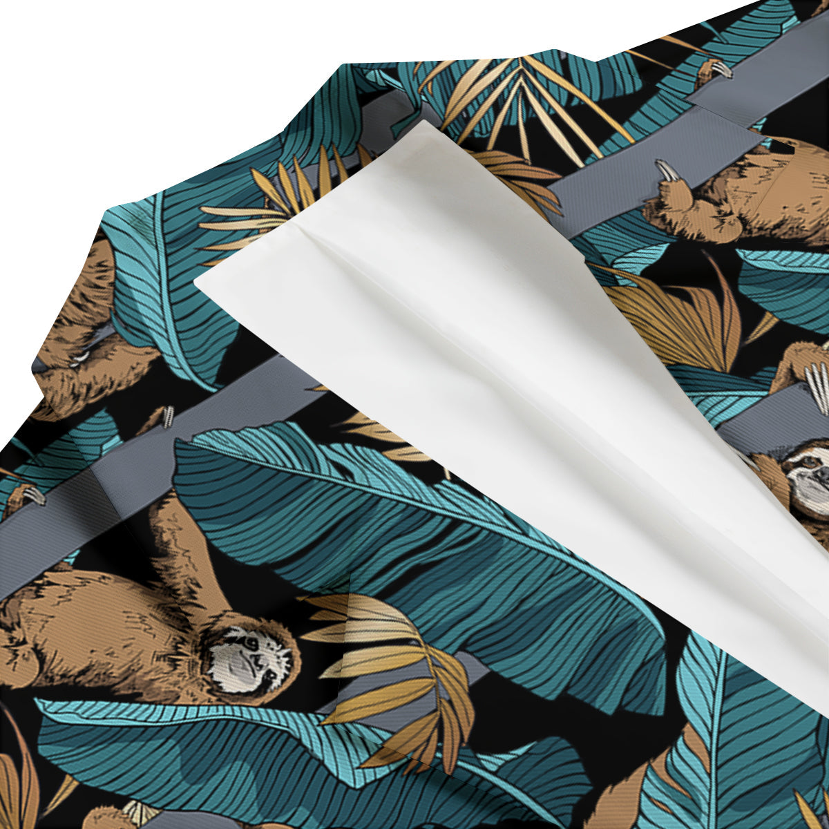 Sloth Tropical Print Pattern Men's Blazer-grizzshop