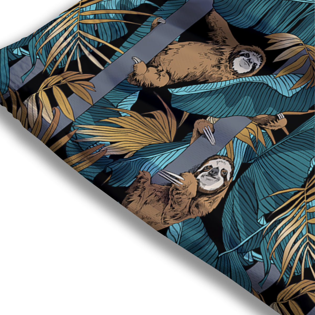 Sloth Tropical Print Pattern Mesh Shorts-grizzshop